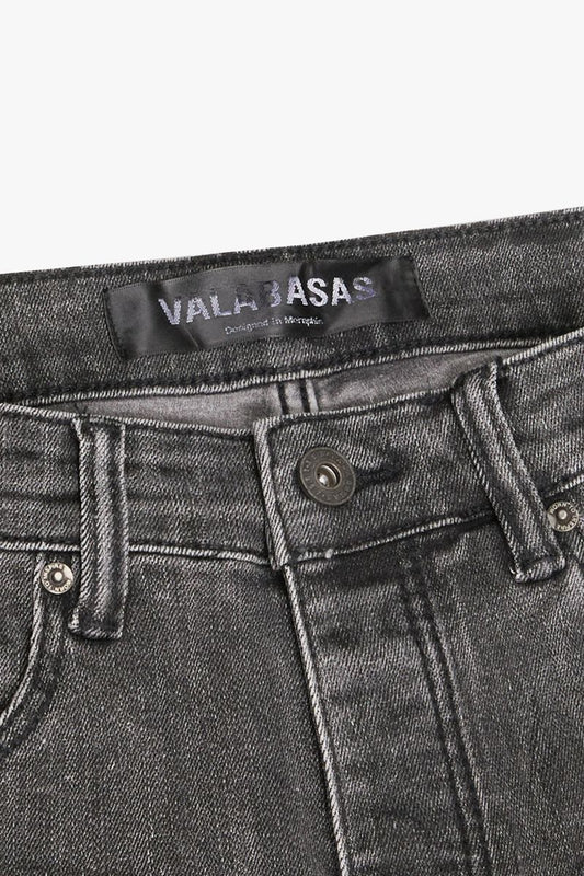 VALABASAS "PACIFIC" LT. GREY/BLACK SKINNY JEAN (VLBS-SK-30)