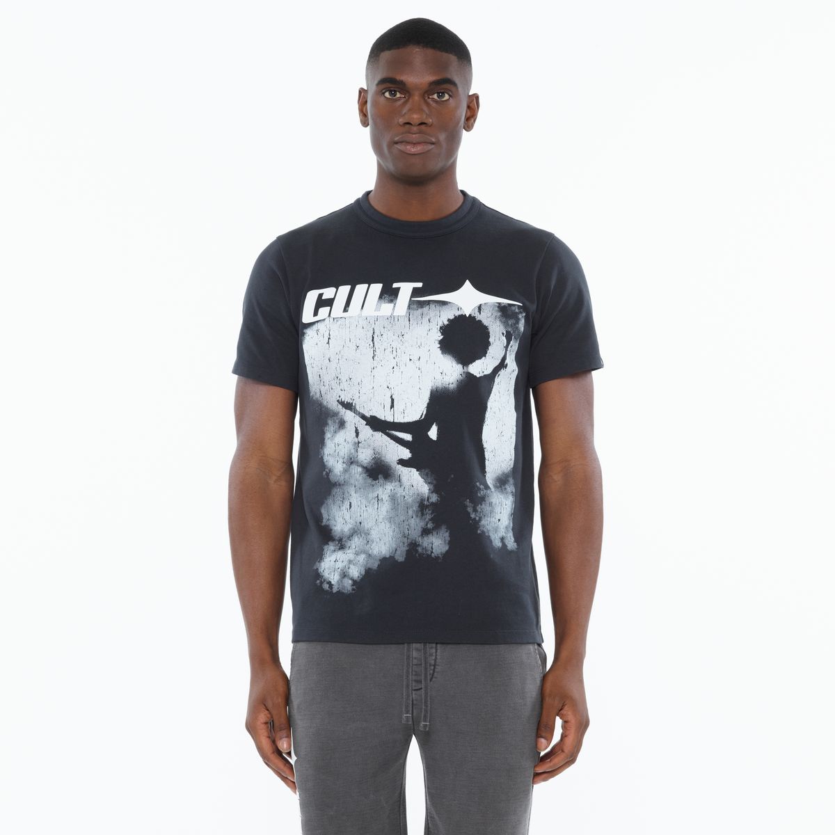 CULT SHORT SLEEVE CREW NECK TEE "MORE THAN MUSIC" (625A5-K49A)