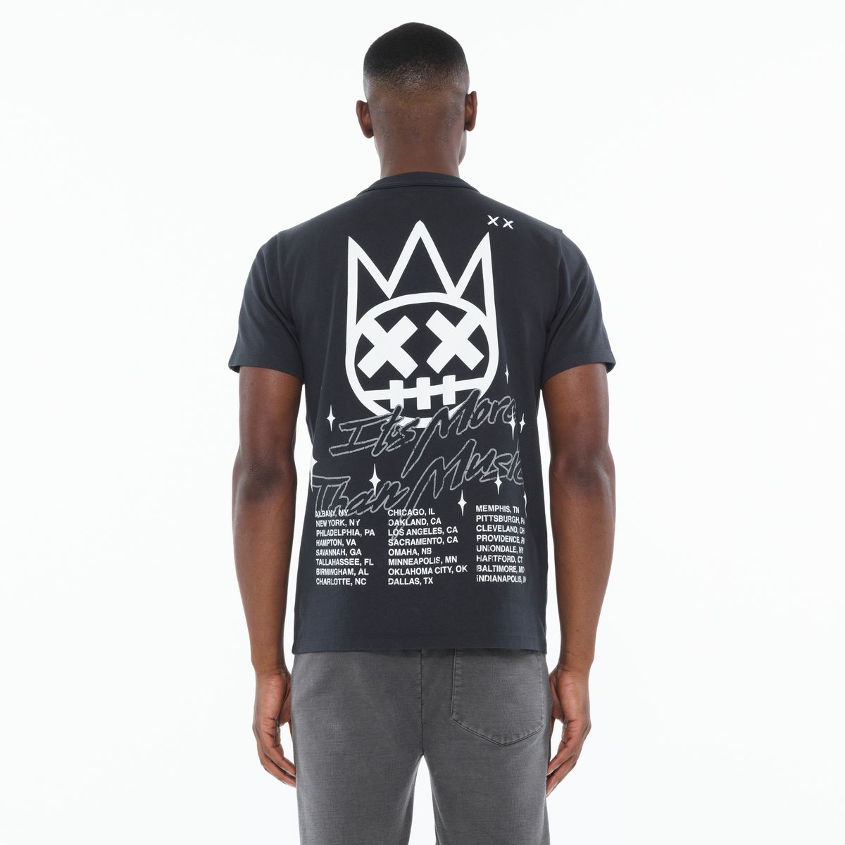 CULT SHORT SLEEVE CREW NECK TEE "MORE THAN MUSIC" (625A5-K49A)