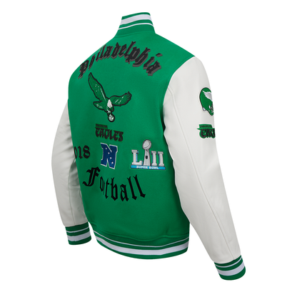 PHILADELPHIA EAGLES MEN'S VARSITY JACKET OLD ENGLISH (FPE643024)