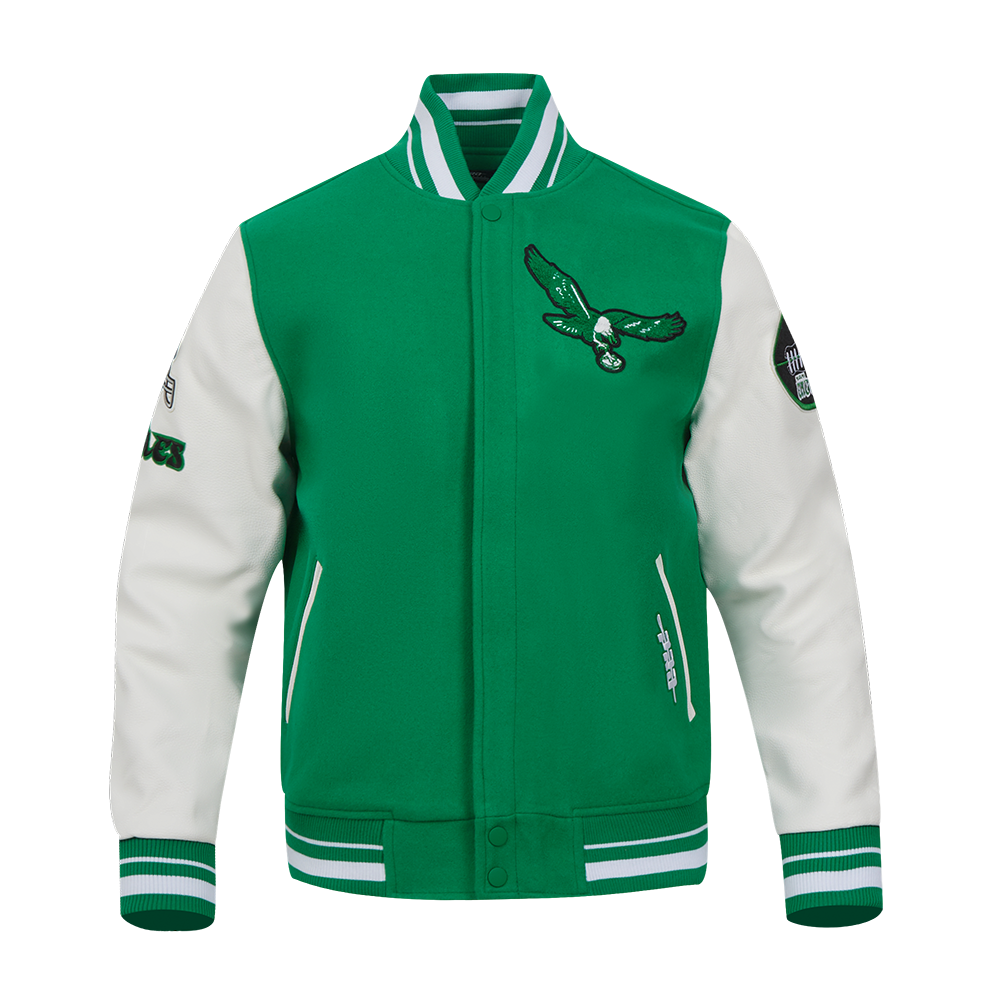 PHILADELPHIA EAGLES MEN'S VARSITY JACKET OLD ENGLISH (FPE643024)