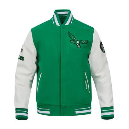 PHILADELPHIA EAGLES MEN'S VARSITY JACKET OLD ENGLISH (FPE643024)