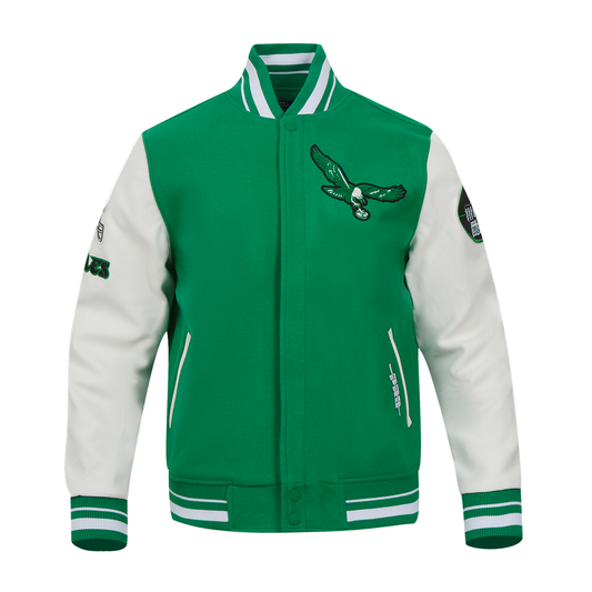 PHILADELPHIA EAGLES MEN'S VARSITY JACKET OLD ENGLISH (FPE643024)