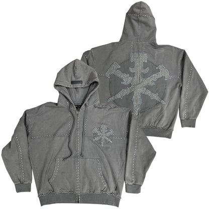 Hudson Hoody 585 Studded Metal Oversized Hoody GREY