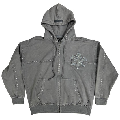 Hudson Hoody 585 Studded Metal Oversized Hoody GREY