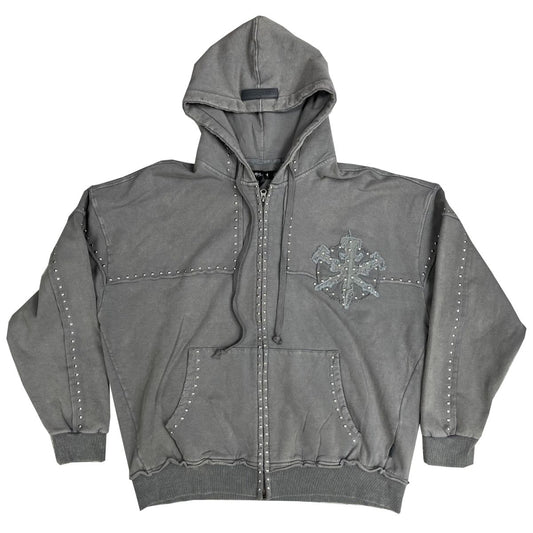 Hudson Hoody 585 Studded Metal Oversized Hoody GREY