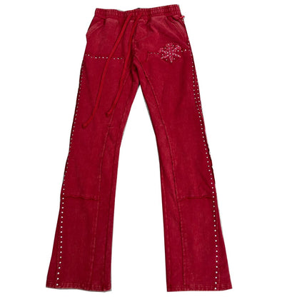 HUDSON METAL FLEECE FLARE JOGGER (539) RED