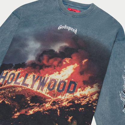 Godspeed Hollywood Inferno LS T-Shirt (Blue Wash)