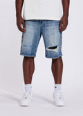 CRYSP DENIM RIVET SHORT-Medium Wash (CRYSUM25-209)