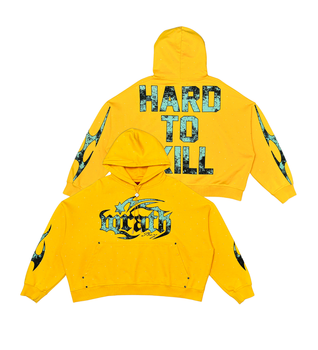 WRATHBOY RHINESTONES WRATH HOODIE (WB05-086 YELLOW)