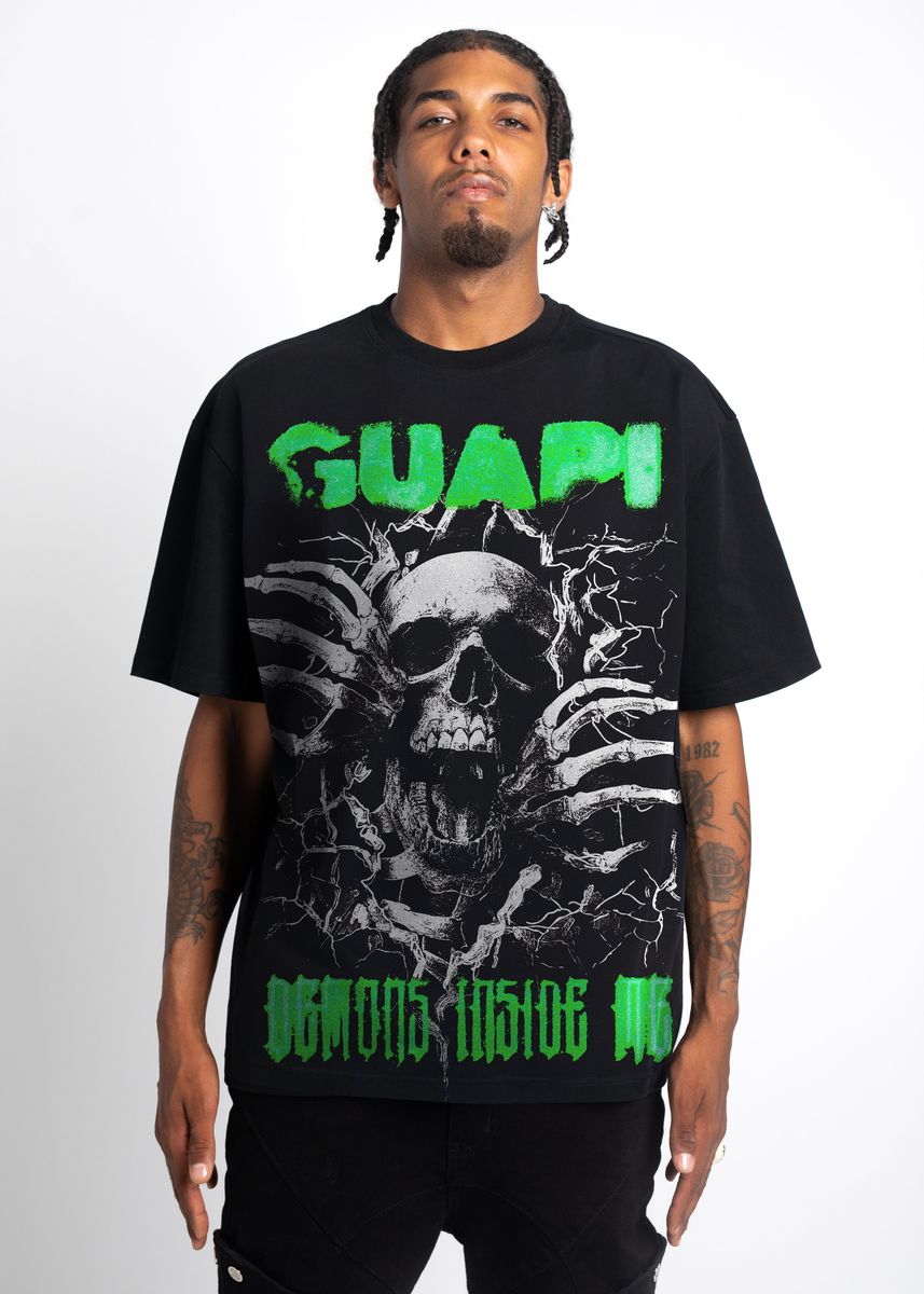 GUAPI DEMONS INSIDE TEE V2-BLACK/GREEN