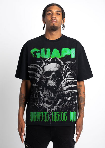 GUAPI DEMONS INSIDE TEE V2-BLACK/GREEN