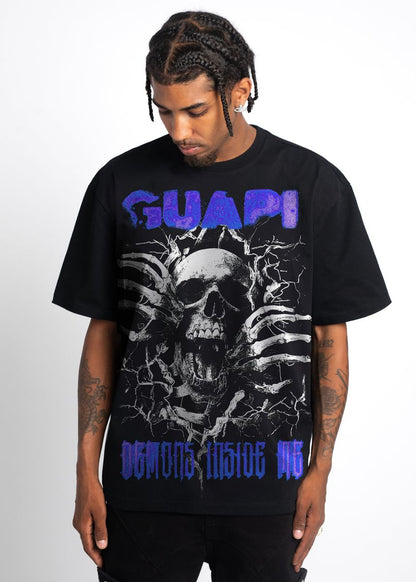 GUAPI DEMONS INSIDE TEE V2-BLACK/BLUE