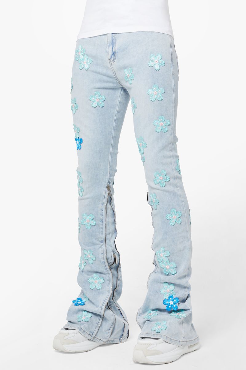 GUAPI Aqua Blue Blossom Denim