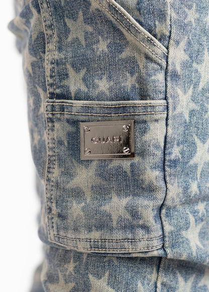 GUAPI Vintage Blue Laser Stars Denim