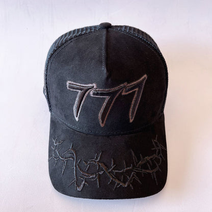 HUDSON 777 SUEDE TRUCKER HAT (CD0286)-BLACK