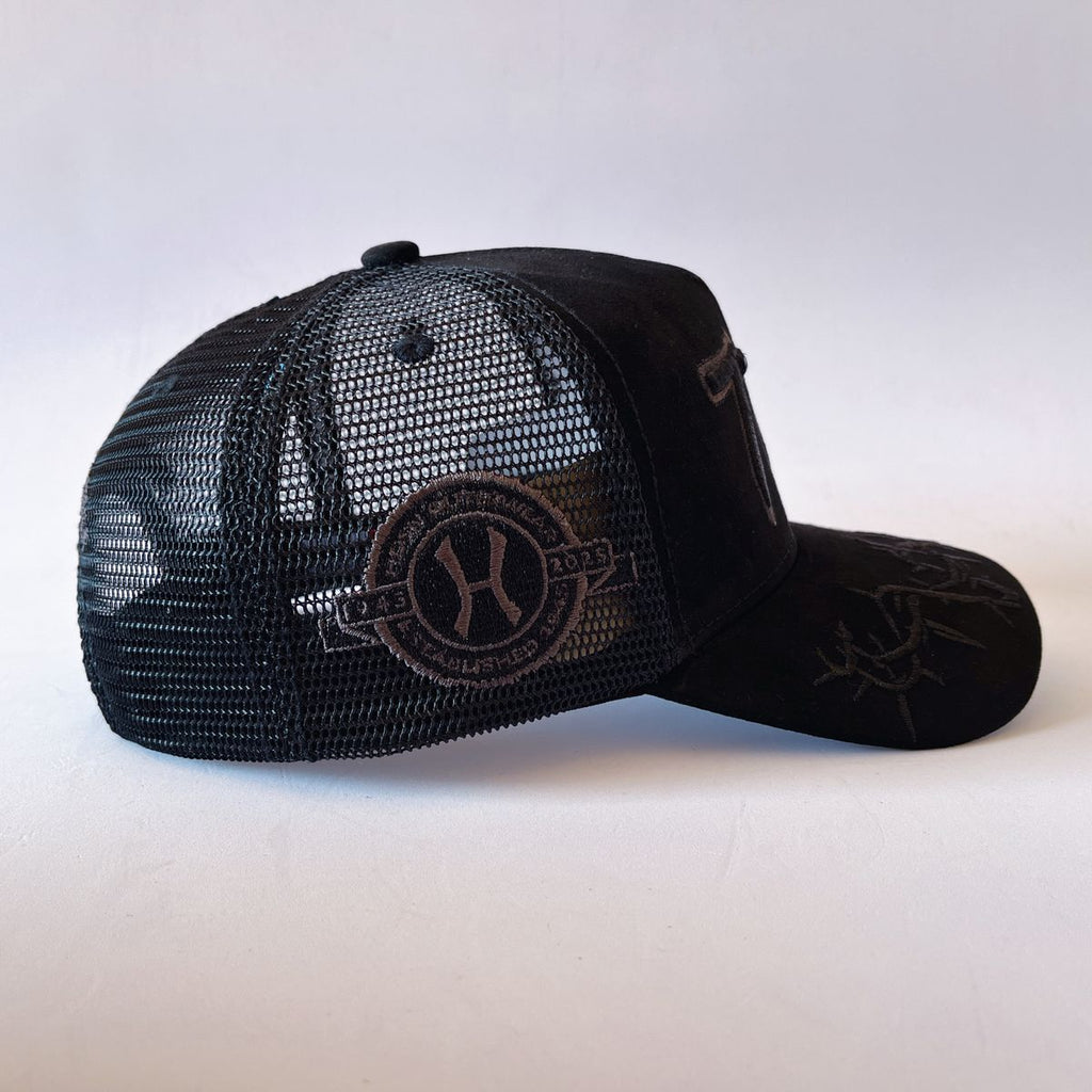 HUDSON 777 SUEDE TRUCKER HAT (CD0286)-BLACK