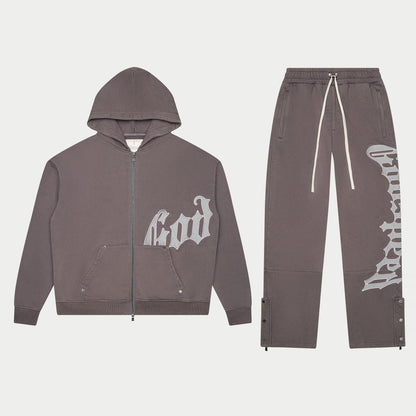 GOD SPEED OG Logo Sweatsuit V2 (Stone Grey)