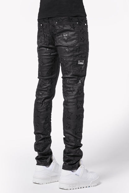 GUAPI All Black Waxed Stars Denim