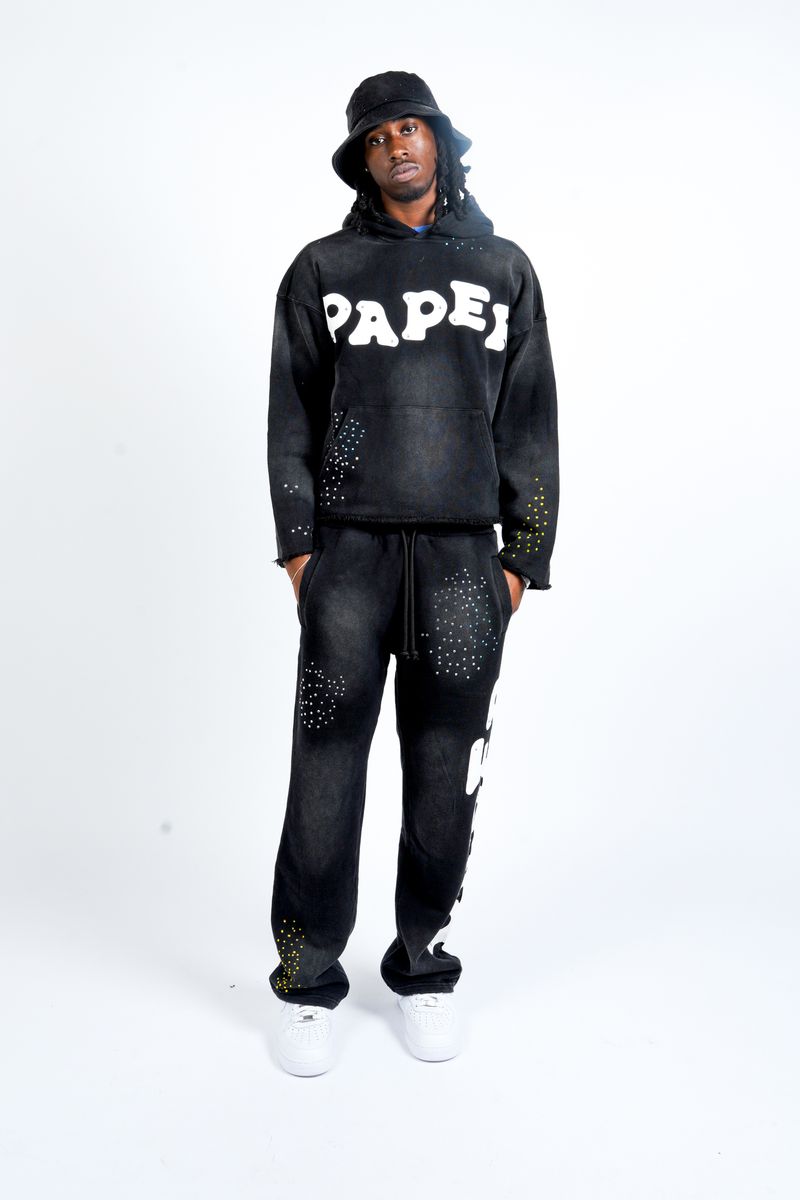 PAPER HOODIE (BH2989-1 HOODIE) BLACK