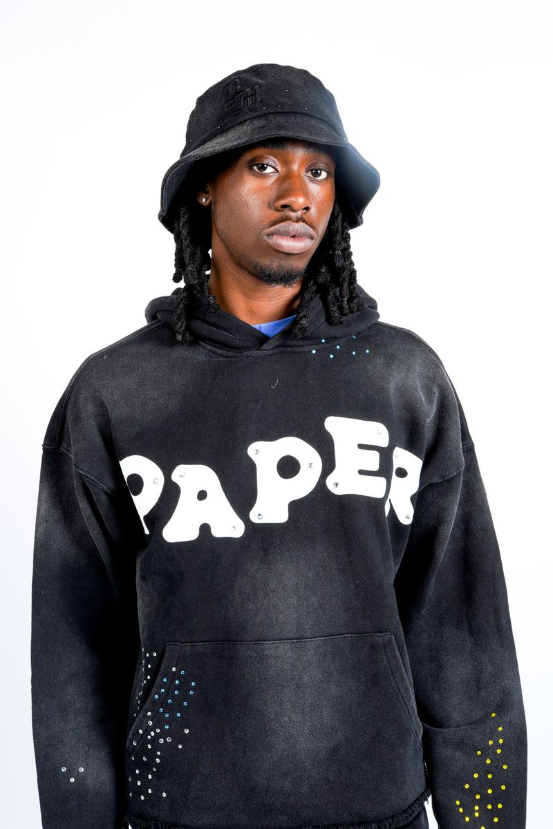 PAPER HOODIE (BH2989-1 HOODIE) BLACK