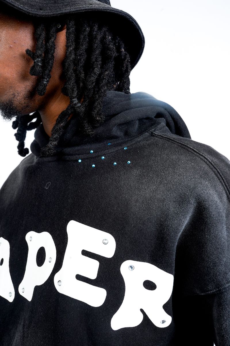PAPER HOODIE (BH2989-1 HOODIE) BLACK