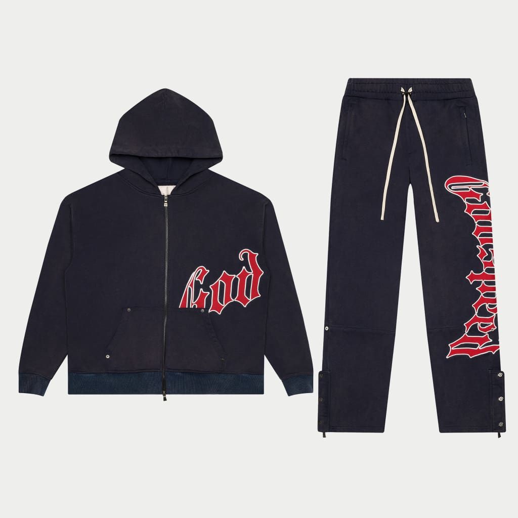 GOD SPEED OG Logo Sweatsuit V2 (Navy/Red)