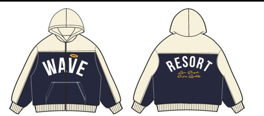 MR WAVE DISTRESSED WAVE ZIP UP (NAVY)