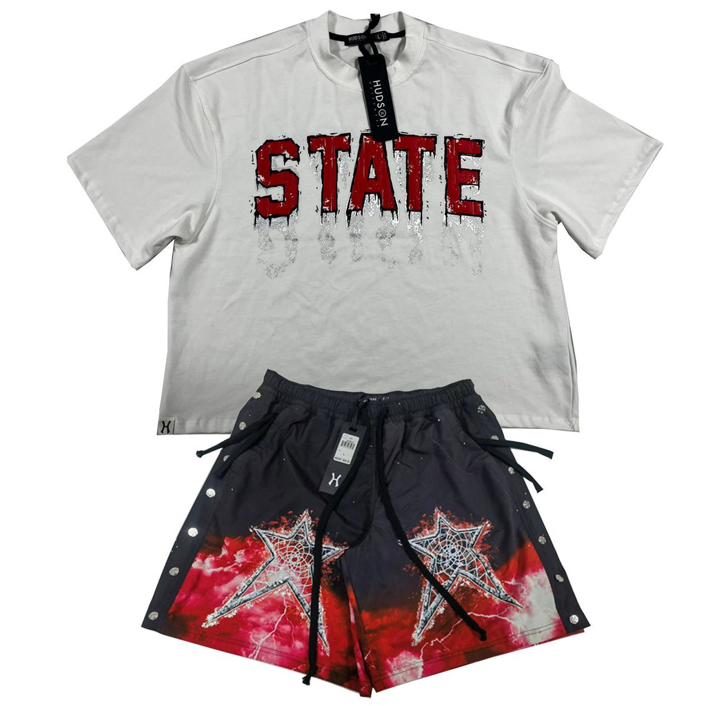 HUDSON DREAM STATE SNAP OFF NYLON SHORT (581) RED