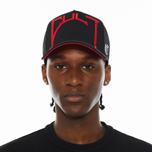 CULT LOGO MESH BACK TRUCKER HAT "CULT ARCH" (625BC-CH53A)