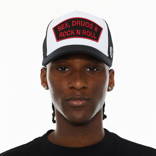 CULT LOGO MESH BACK TRUCKER HAT "SEX DRUGS ROCK N ROLL" (625BC-CH54A)