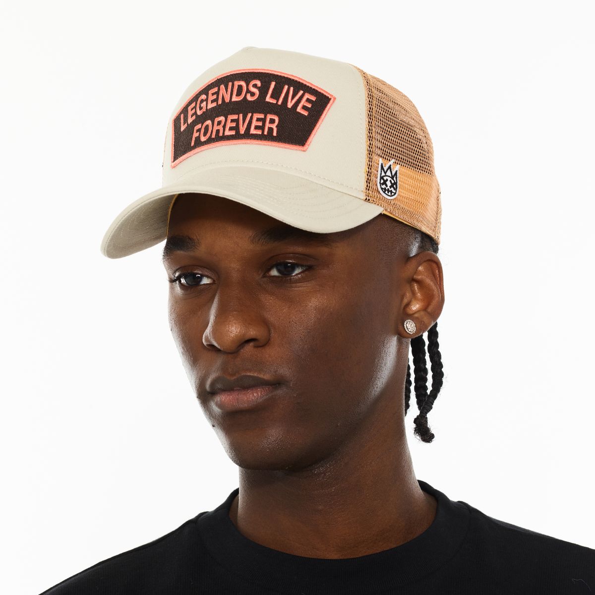 CULT LOGO MESH BACK TRUCKER HAT "LEGENDS LIVE FOREVER" (625BC-CH71A)