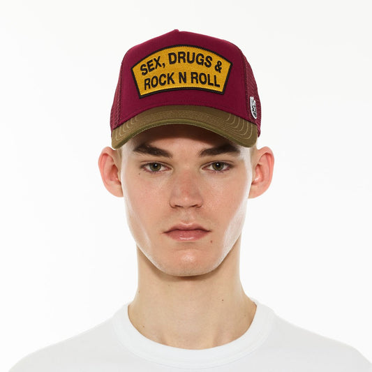 LOGO MESH BACK TRUCKER HAT "SEX DRUGS ROCK N ROLL" (625BC-CH102A)