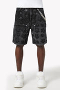 GUAPI Obsidian Black Stars Denim Shorts '489OBSDS'