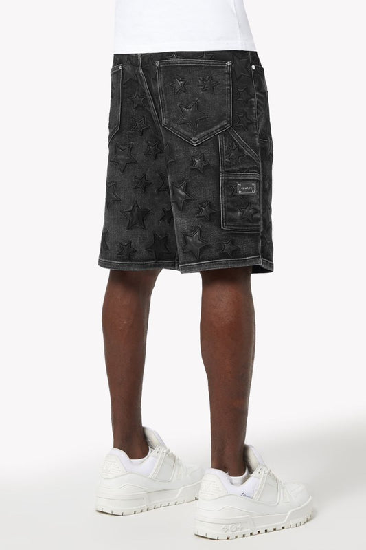 GUAPI Obsidian Black Stars Denim Shorts '489OBSDS'