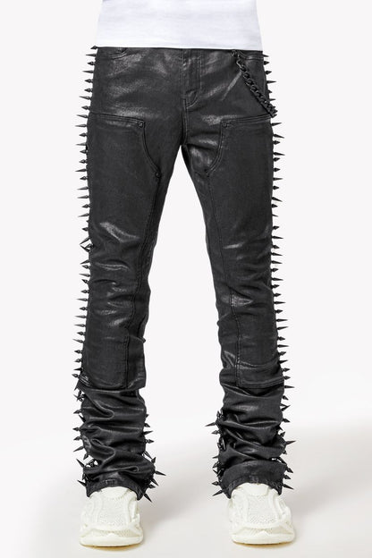 GUAPI All Black Spikes Denim '492ABSD'