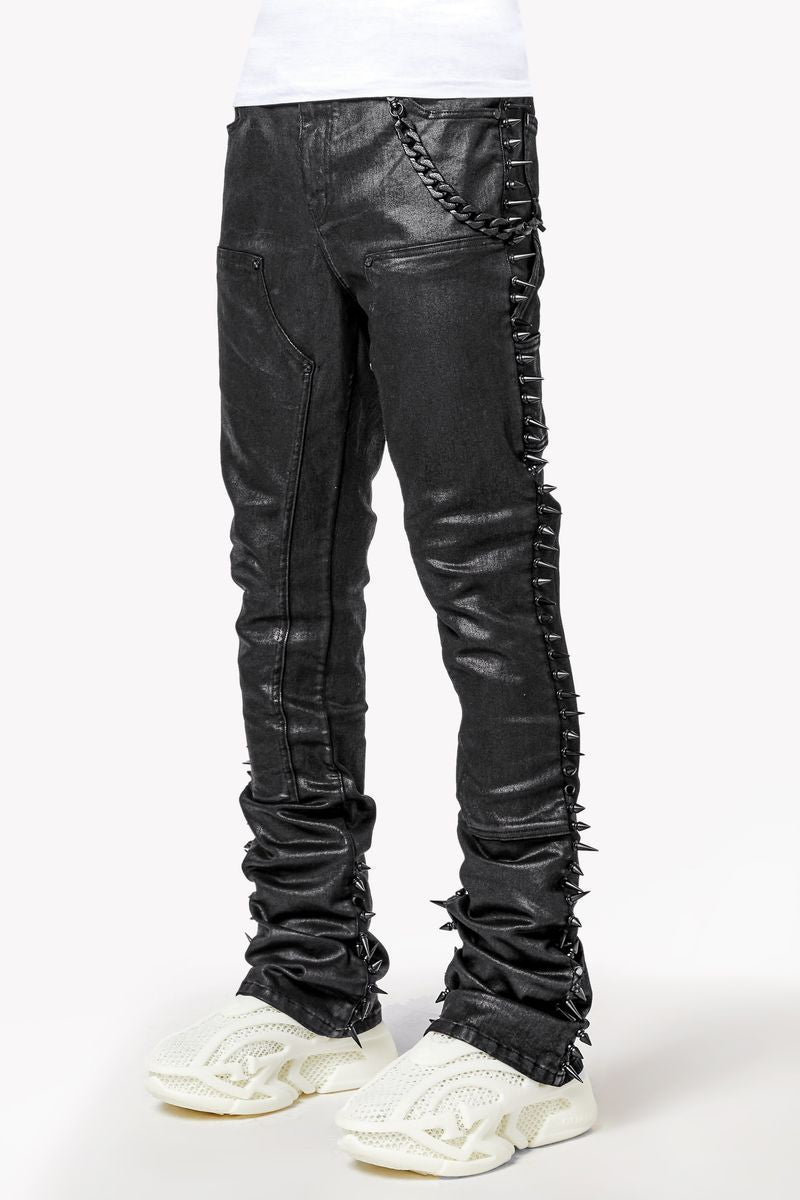 GUAPI All Black Spikes Denim '492ABSD'