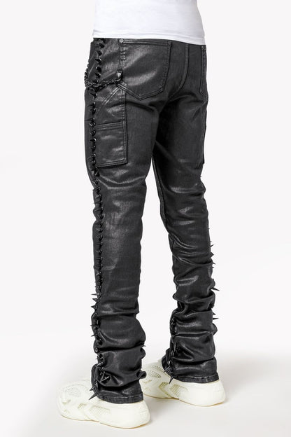 GUAPI All Black Spikes Denim '492ABSD'