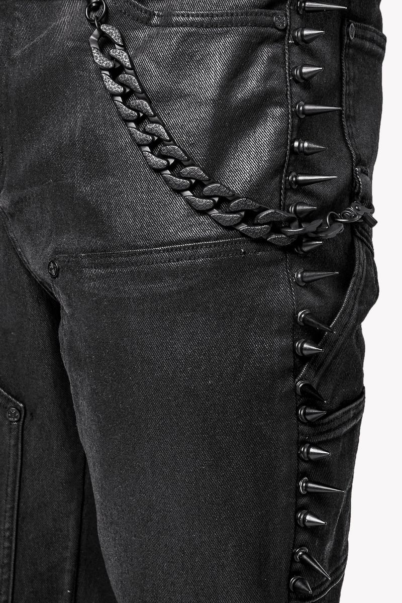 GUAPI All Black Spikes Denim '492ABSD'