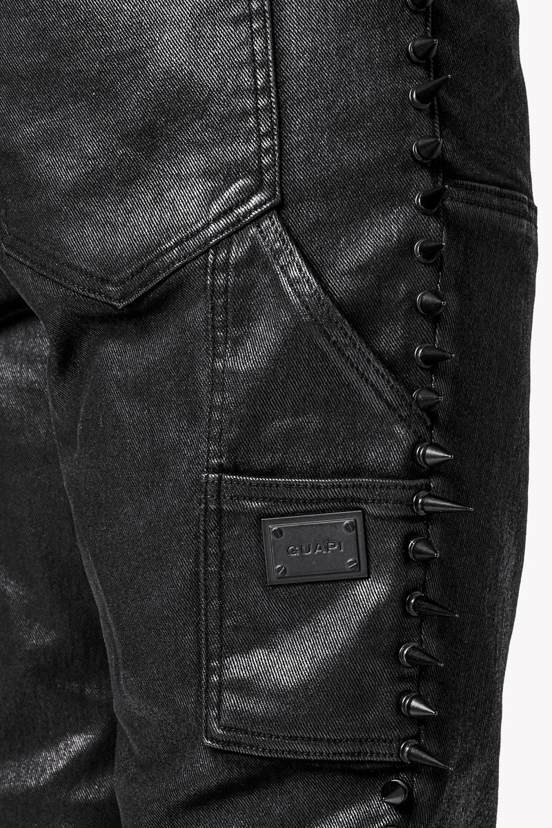 GUAPI All Black Spikes Denim '492ABSD'
