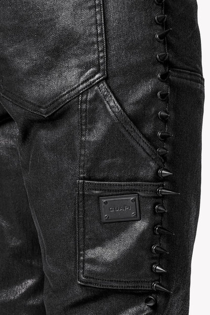 GUAPI All Black Spikes Denim '492ABSD'