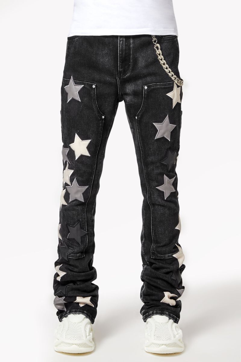 GUAPI Obsidian Black Vintage Stars Denim '394OBVSD'