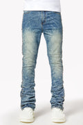 GUAPI Aqua Blue Rivets Stacked Denim '495ABRSD'