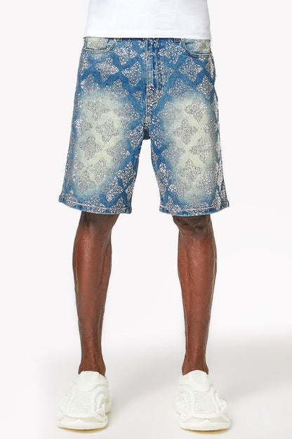 GUAPI Vintage Blue Embellished Denim Shorts '502VBEDS'