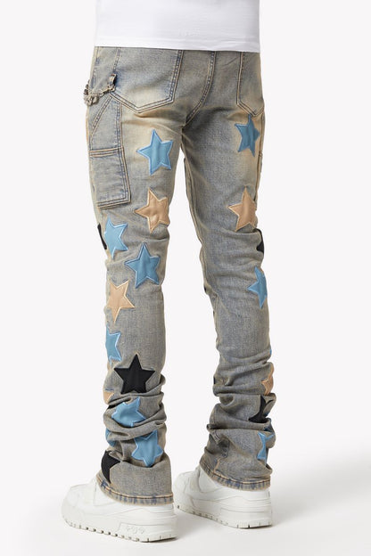 GUAPI Powder Blue Vintage Stars Denim '518PBVSD'