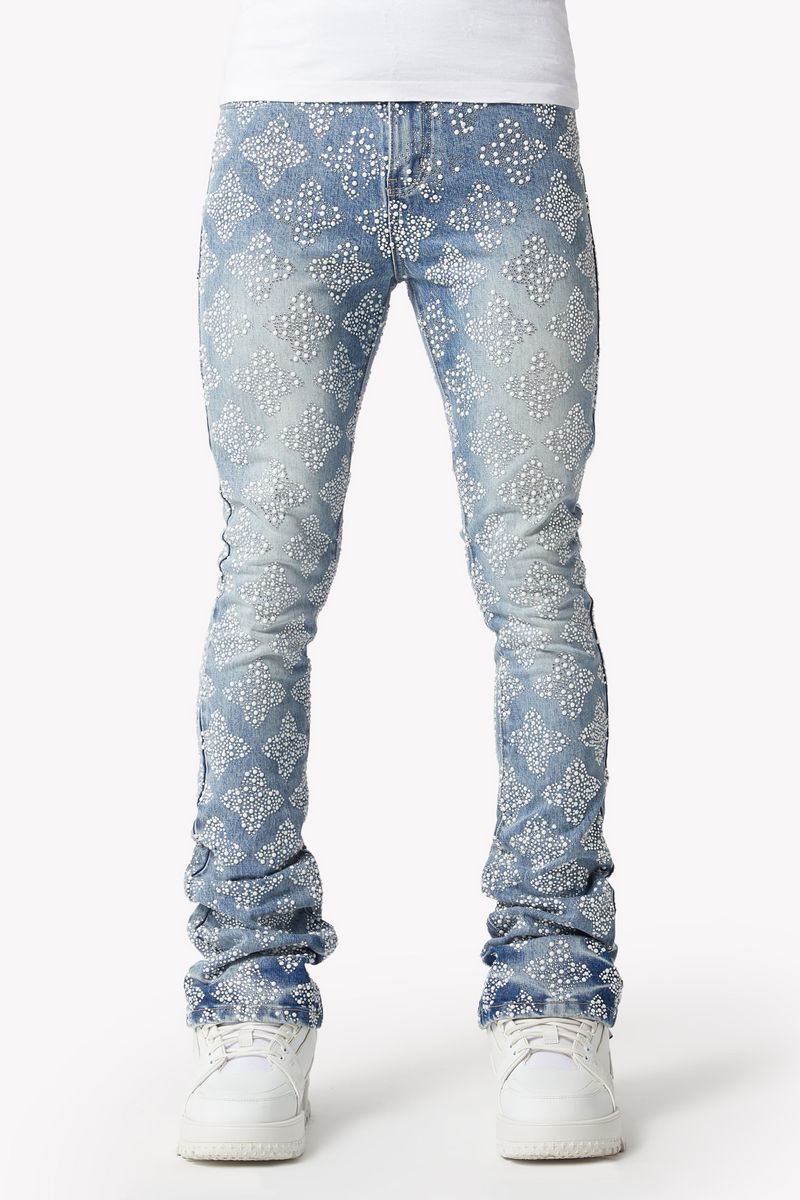 GUAPI Aqua Blue Embellished Denim V4 '521ABEDV4'