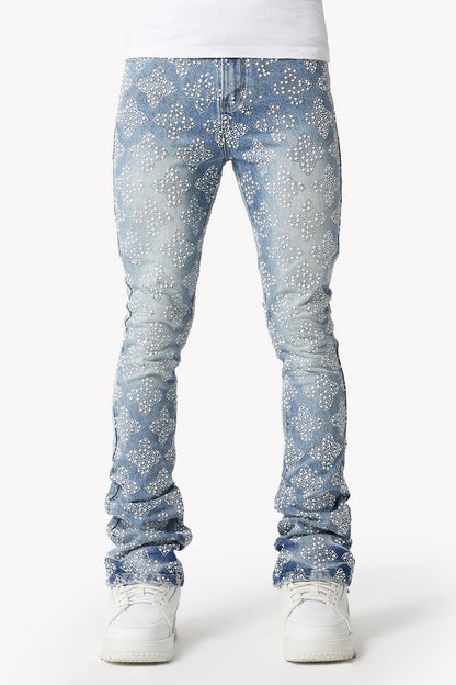 GUAPI Aqua Blue Embellished Denim V4 '521ABEDV4'