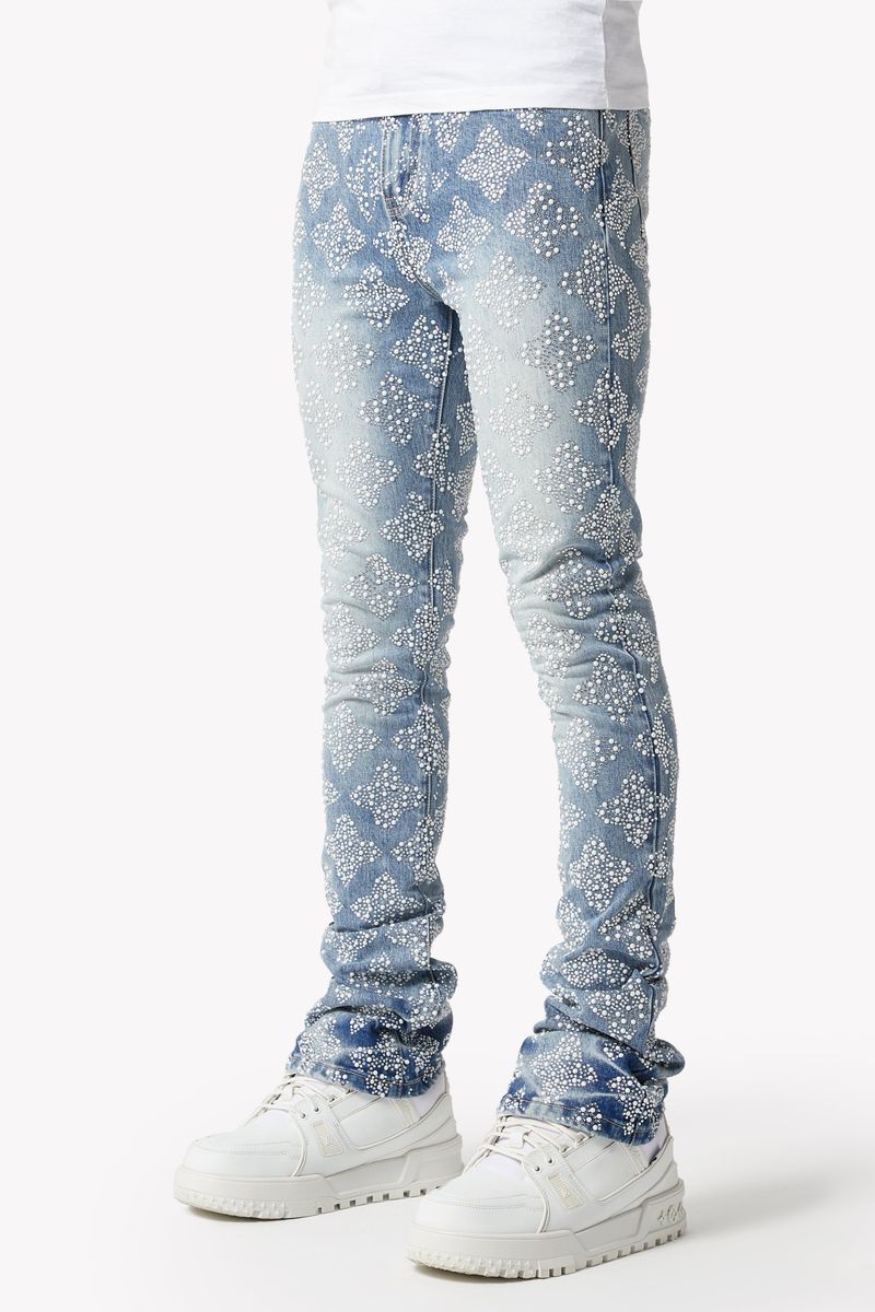 GUAPI Aqua Blue Embellished Denim V4 '521ABEDV4'