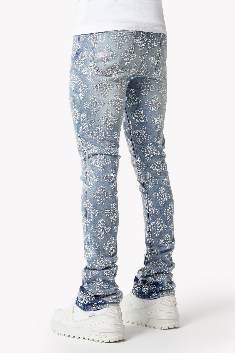GUAPI Aqua Blue Embellished Denim V4 '521ABEDV4'
