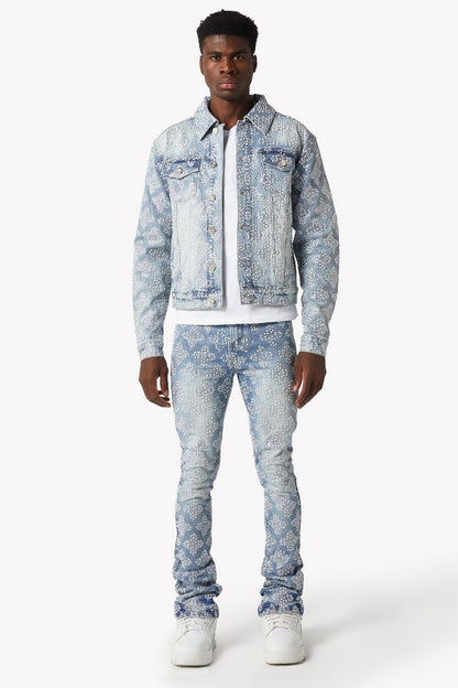 GUAPI Aqua Blue Embellished Denim V4 '521ABEDV4'